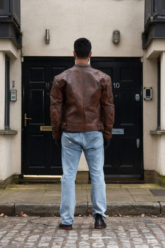 Moto Mid Summer Brown Motorbike Full Grain Cowhide Leather CE Approved Guards - Image 13