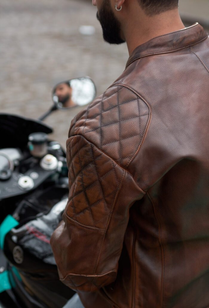 Moto Mid Summer Brown Motorbike Full Grain Cowhide Leather CE Approved Guards - Image 12