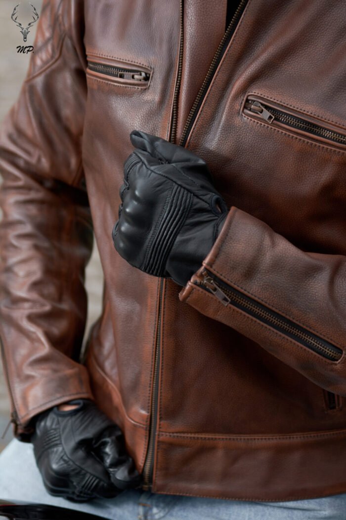 Moto Mid Summer Brown Motorbike Full Grain Cowhide Leather CE Approved Guards - Image 11