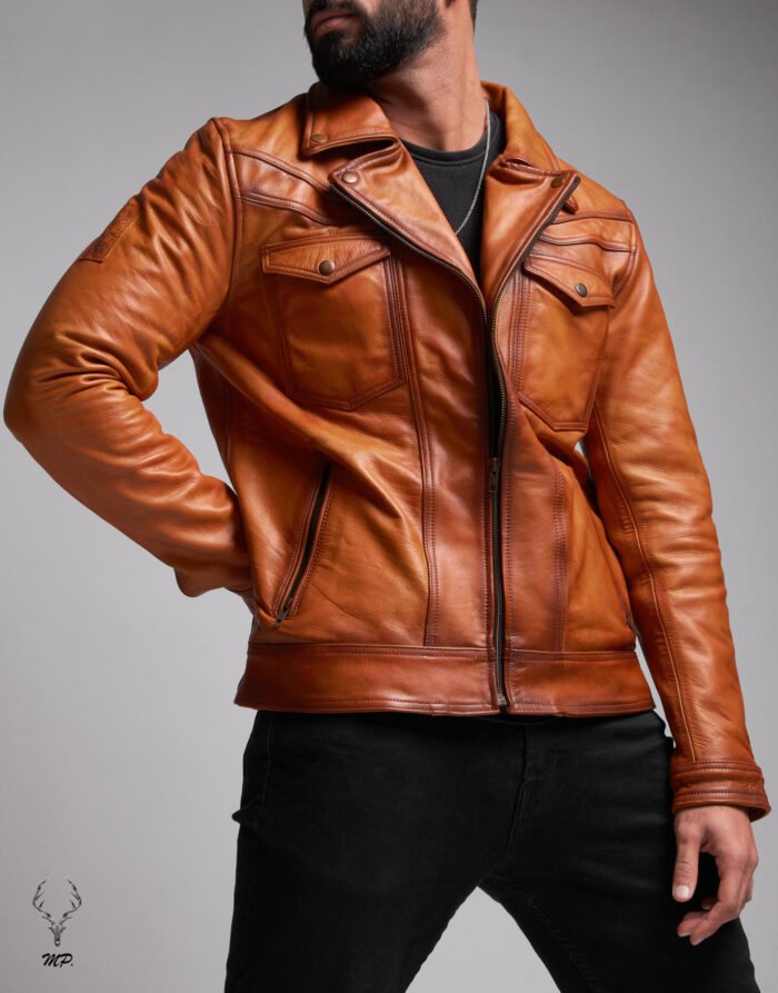 Gold Rush Texas Day Premium Yellow Gold Waxed Full Grain Leather Jacket - Image 7