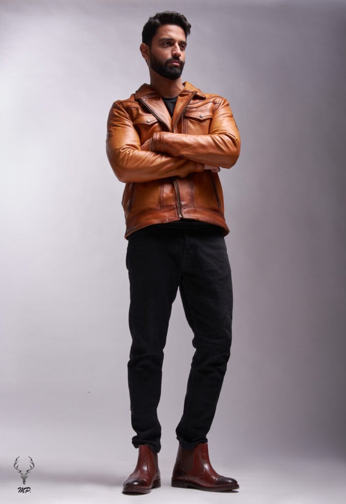 Gold Rush Texas Day Premium Yellow Gold Waxed Full Grain Leather Jacket - Image 8