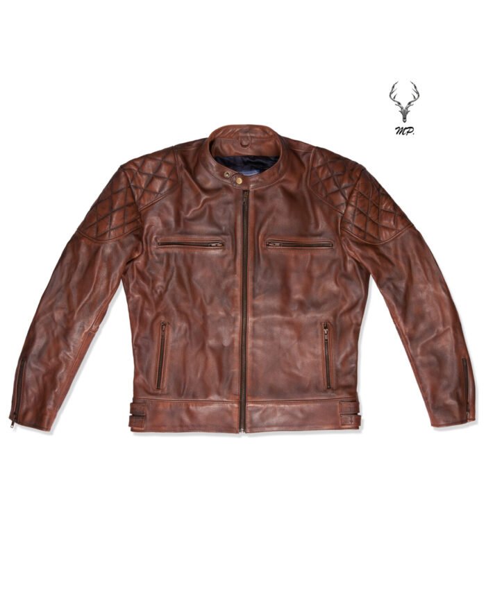 Moto Mid Summer Brown Motorbike Full Grain Cowhide Leather CE Approved Guards - Image 9
