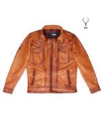 Gold Rush Texas Day Premium Yellow Gold Waxed Full Grain Leather Jacket - Image 9