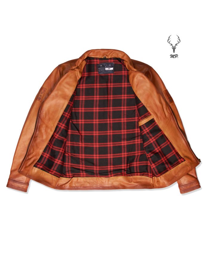 Gold Rush Texas Day Premium Yellow Gold Waxed Full Grain Leather Jacket - Image 12