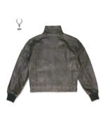 MP Blush Belle Dark OliveWaxed Oiled Aniline Leather With Royal Garden Branded Satin - Image 5