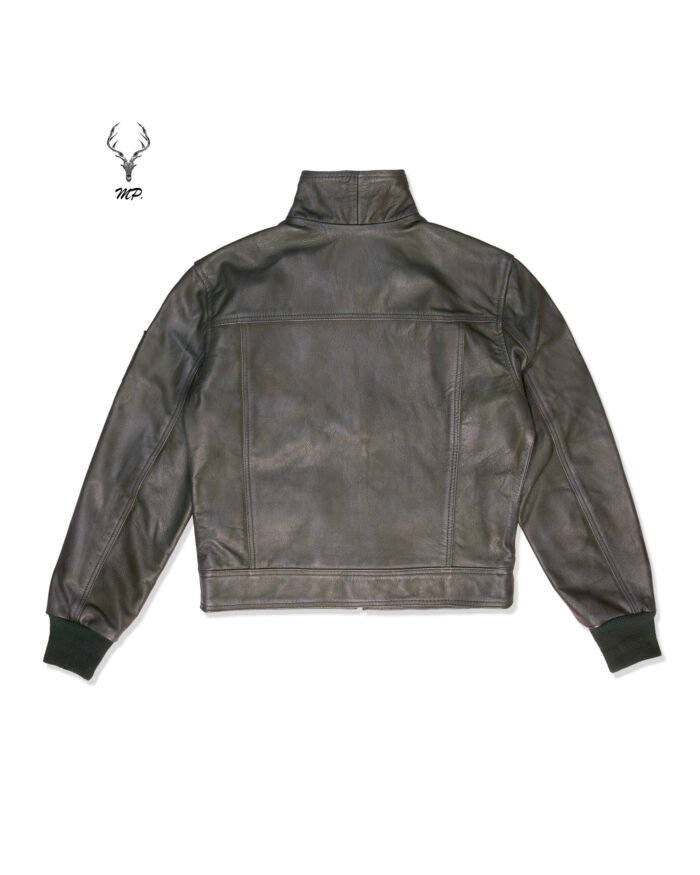 MP Blush Belle Dark OliveWaxed Oiled Aniline Leather With Royal Garden Branded Satin - Image 5