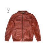 Elegance Terre Cuite Veste Stylish Wood Brown Full Grain Cowhide Leather Jacket Unisex - Image 2