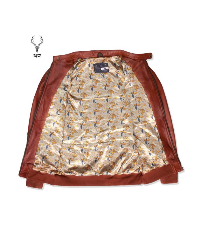 Elegance Terre Cuite Veste Stylish Wood Brown Full Grain Cowhide Leather Jacket Unisex - Image 4