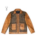Gold Rush Weekend Warrior Two Tune Premium Yellow Gold Black Distressed Full Grain Leather Jacket - Image 12
