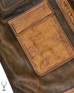 Gold Rush Weekend Warrior Two Tune Premium Yellow Gold Black Distressed Full Grain Leather Jacket - Image 14