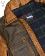 Gold Rush Weekend Warrior Two Tune Premium Yellow Gold Black Distressed Full Grain Leather Jacket - Image 15