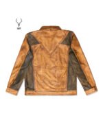 Gold Rush Weekend Warrior Two Tune Premium Yellow Gold Black Distressed Full Grain Leather Jacket - Image 18
