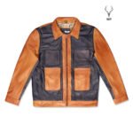 The Wild Scotsman Gold Rush High End Premium Trio Tune Cowhide Leather Jacket