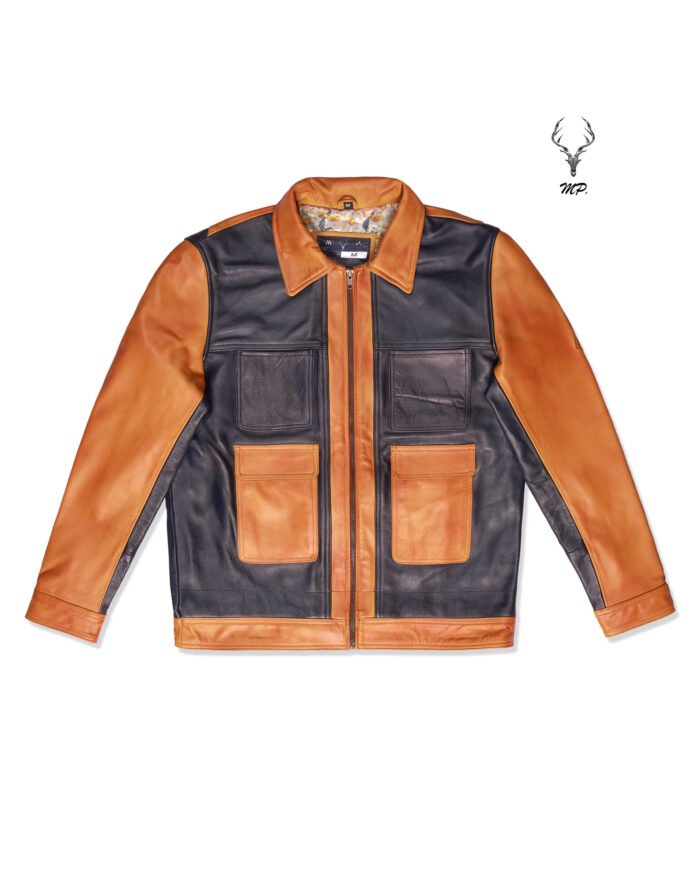The Wild Scotsman Gold Rush High End Premium Trio Tune Cowhide Leather Jacket - Image 2