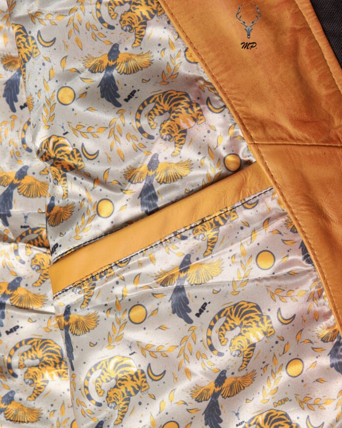 The Wild Scotsman Gold Rush High End Premium Trio Tune Cowhide Leather Jacket - Image 6