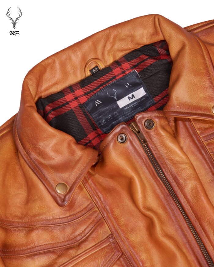 Gold Rush Texas Day Premium Yellow Gold Waxed Full Grain Leather Jacket - Image 16