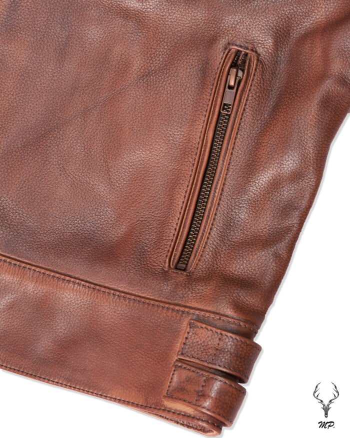 Moto Mid Summer Brown Motorbike Full Grain Cowhide Leather CE Approved Guards - Image 4