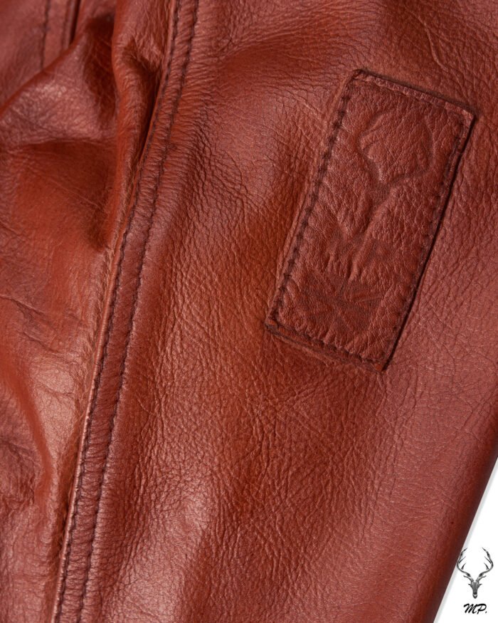 Elegance Terre Cuite Veste Stylish Wood Brown Full Grain Cowhide Leather Jacket Unisex - Image 7
