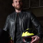 Liverpool stunt black full grain cowhide Leather jacket motorbike fashion jacket