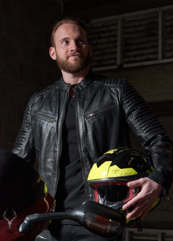 Liverpool stunt black full grain cowhide Leather jacket motorbike fashion jacket - Image 15
