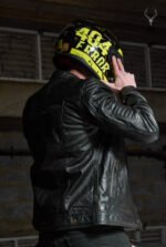 Liverpool stunt black full grain cowhide Leather jacket motorbike fashion jacket - Image 17