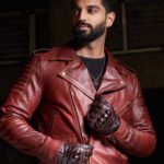 Urban Roar Premium Double Waxed Full Grain Dark Brown Leather Motorbike Jacket Fashion Jacket