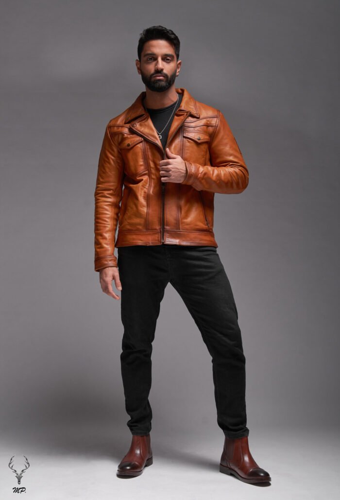 Gold Rush Texas Day Premium Yellow Gold Waxed Full Grain Leather Jacket - Image 17