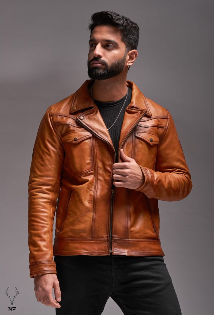Gold Rush Texas Day Premium Yellow Gold Waxed Full Grain Leather Jacket - Image 19