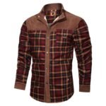 Men’s Thick Corduroy Fleece-lined Long Sleeve Stitching Jacket - Image 2