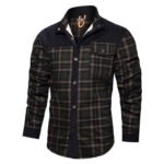 Men’s Thick Corduroy Fleece-lined Long Sleeve Stitching Jacket - Image 4