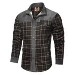 Men’s Thick Corduroy Fleece-lined Long Sleeve Stitching Jacket - Image 5