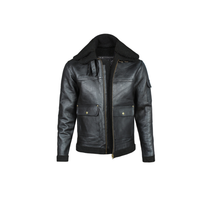 MP Woodland Vanguard Rugged & Distress Full Grain Cowhide Full Sherpa Fur Stiff FashionLeather Jacket - Image 19