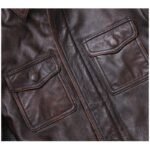 Lapel Motorcycle Leather Men’s Casual Retro Leather Jacket Coat - Image 3