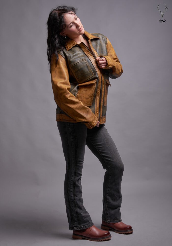 Gold Rush Weekend Warrior Two Tune Premium Distressed Leather Jacket - Image 3